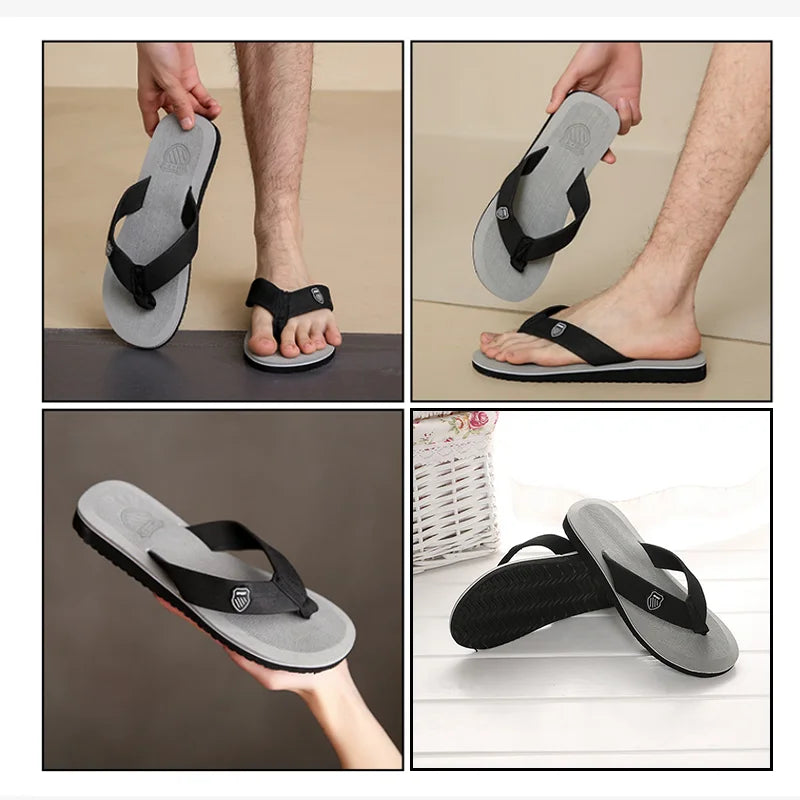 High Quality Summer Slippers Men Flip Flops Beach Sandals Non-Slip Casual Flat Shoes Slippers Indoor Shoes Men Outdoor Slides