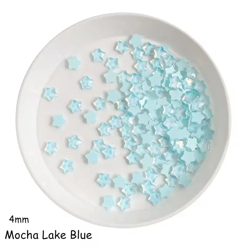 100Piece Cute Mini Mocha Color Stars 4MM Flat Glass Crystal Nail Art Rhinestones DIY Nail Decoration Stone