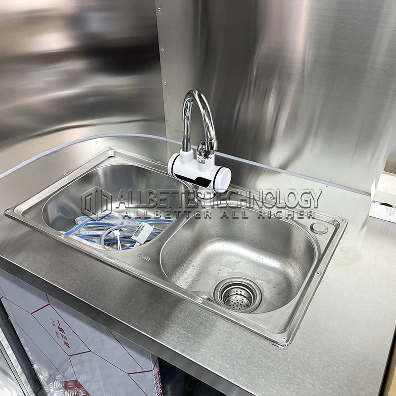 Allbetter Luxury Mobile Kitchen Trailer Fully Equipped Commercial Kitchen Fries Pizza Burger Ice Cream Food Truck Trailer