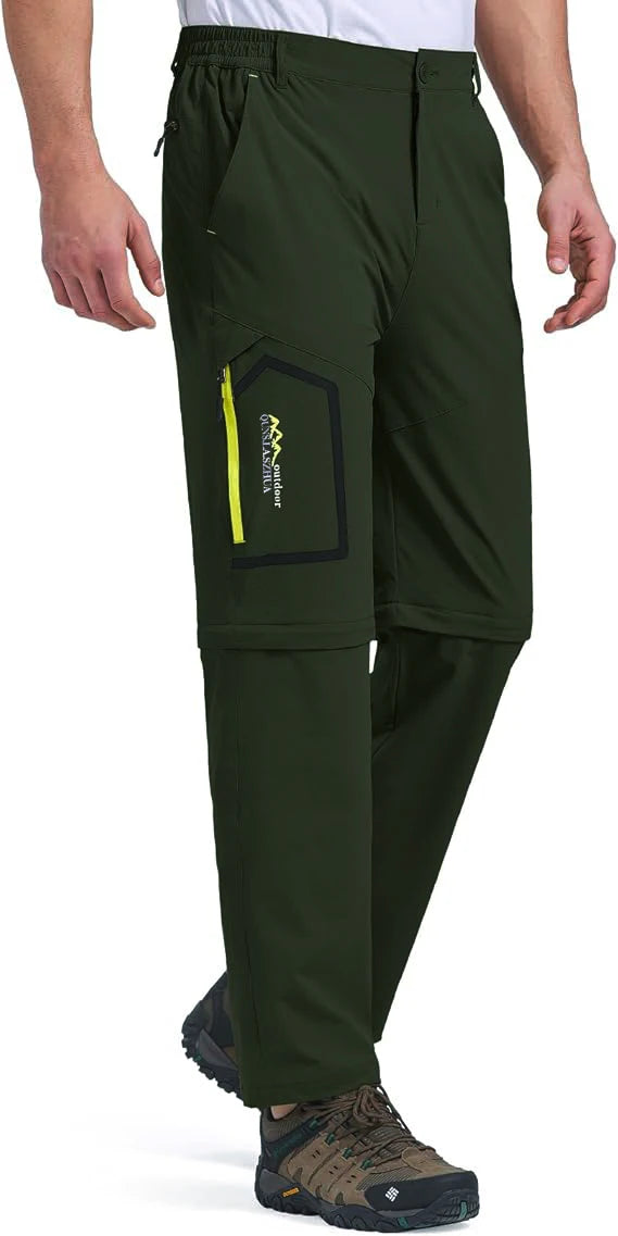 TRVLWEGO Men's Camping Hiking Pants Trekking High Stretch Summer Thin Waterproof Quick Dry UV-Proof Outdoor Travel Trousers