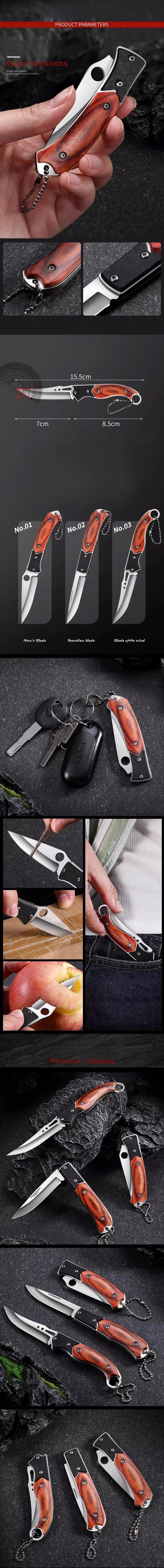 Compact Folding Knife with Durable Stainless Steel Blade, Multi-functional Survival Camping Tool