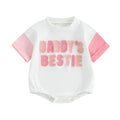 Baby Girl Summer Romper – Daddy's Girl Embroidery Short Sleeve Bodysuit Father Gift