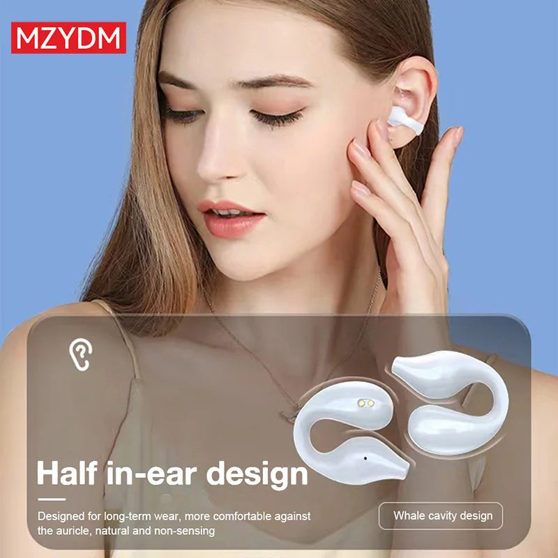 Wireless Bluetooth 5.2 Earphones Bone Conduction Earphones Sports Noise Reduction Ear Clip HiFI Stereo Earphones Digital Display