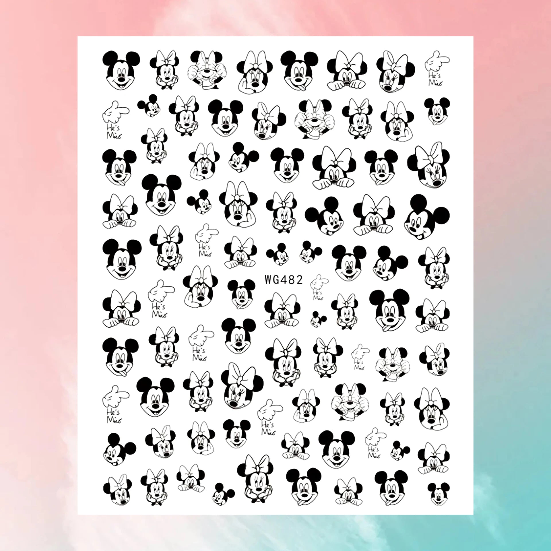 Disney Cartoon Adhesive Nail Stickers Nail Decorative Decals Nail Sliders Stitch Mickey 3D Stickers Press on Nails