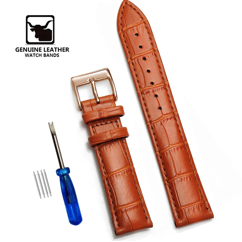 Premium Genuine Leather Watch Band – Multi-Size Wrist Strap