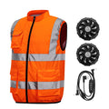 Summer Cooling Fan Vest for Men Women Outdoor Reflective Air Conditioning Clothes Anti-Heat Sunscreen Vest Hiking Fishing