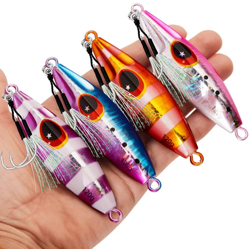 1pcs Glowing Metal Jig Fishing Lure Bionic Sea Bait With Realistic Action Durable Slow Pitch Jig For Nighttime Catches