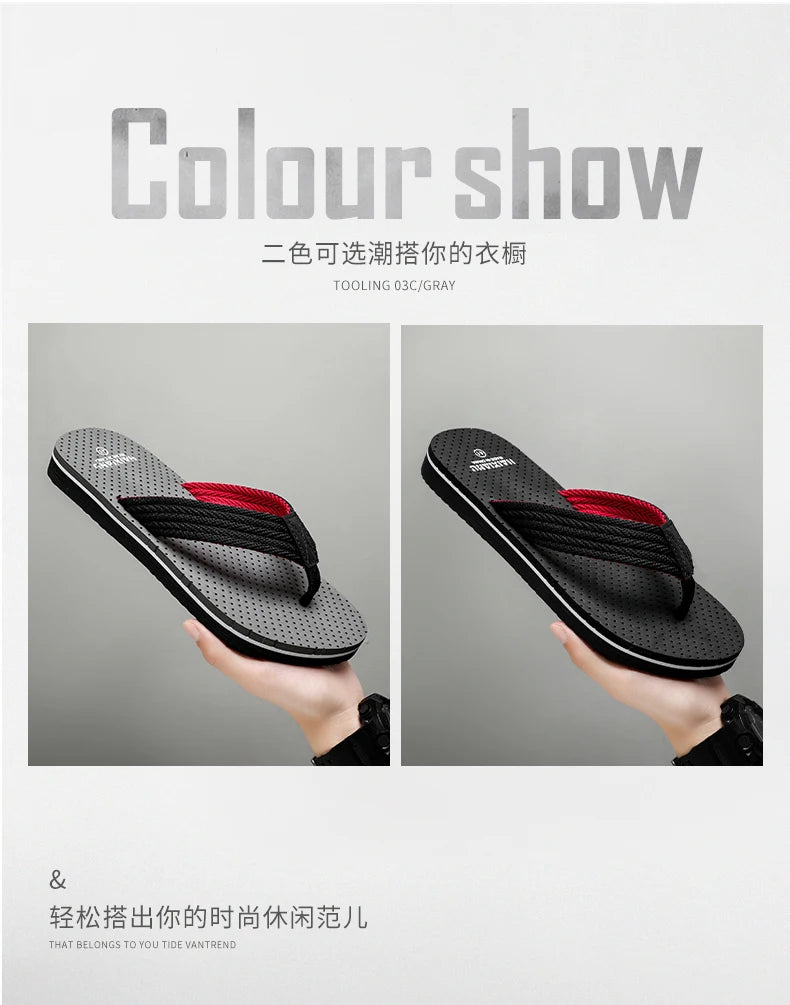 New Sandals Shoes Men Summer Men Flip Flops High Quality Beach Sandals Anti-slip Zapatos Hombre Casual Shoes 2025 Man Slippers