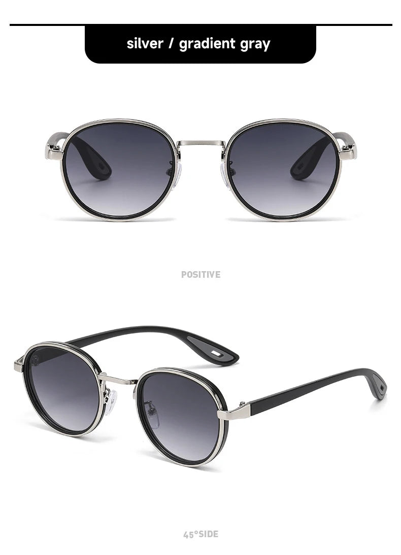 Round Retro Sunglasses Men UV400 Sunnies Women Brand Designer Sun Glasses Alloy Punk Outdoor Eyewear