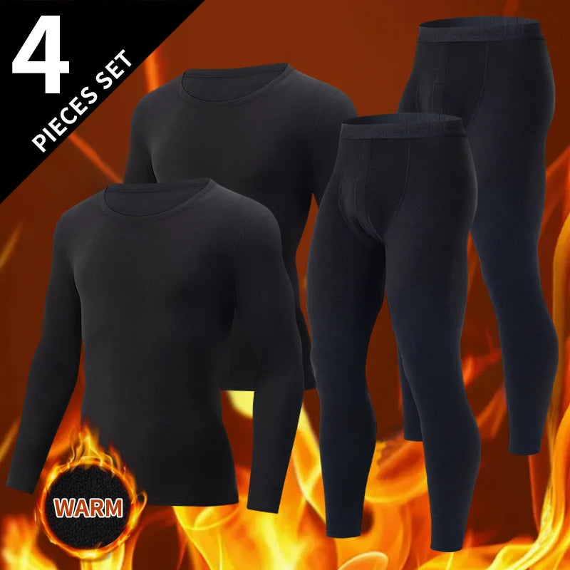 1/2/4-Piece Men's Long-sleeved Trousers In Autumn And Winter Thermal Underwear Casual Joker Sports Fitness Solid Color Suit