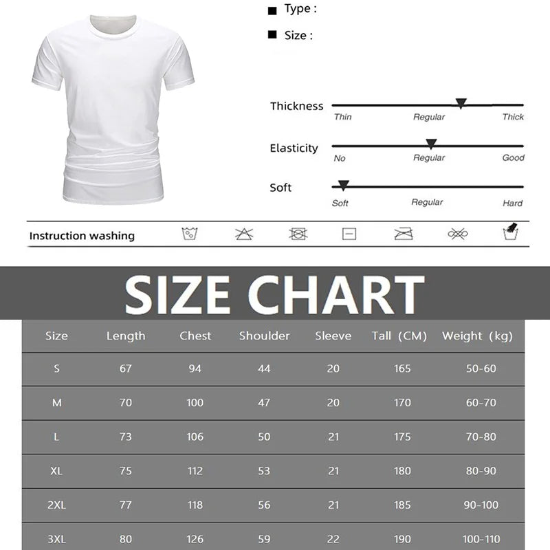 Casual Men's Short Sleeve Round Neck Fashion Cotton Graphic Printed T - Shirts Tops