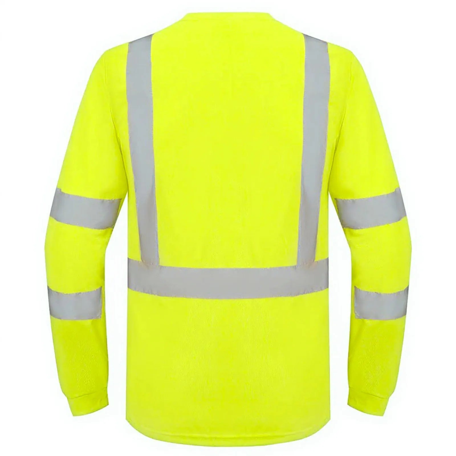 High Visibility Long Sleeve Round Neck T-shirt Reflective Workwear For Engineering Wharf Moisture Wicking Casual Men Top