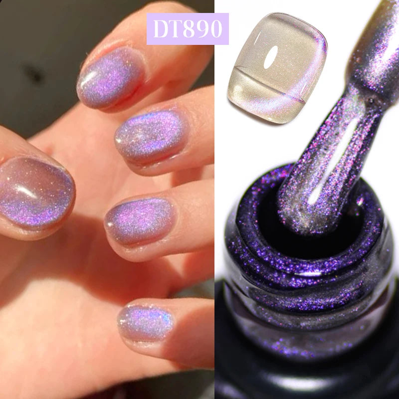 7ml Aurora Cat Magnetic Gel Nail Polish Blue Nails Sparkling Glitter Semi-Permanent Nail Art Soak Off UV Gel Varnish Manicure