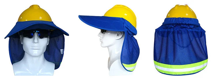Hi Viz Reflective Safety Sunshade Outdoor Construction Safety Hard Hat Sun Shade Neck Shield Neck Protective Helmets Shield