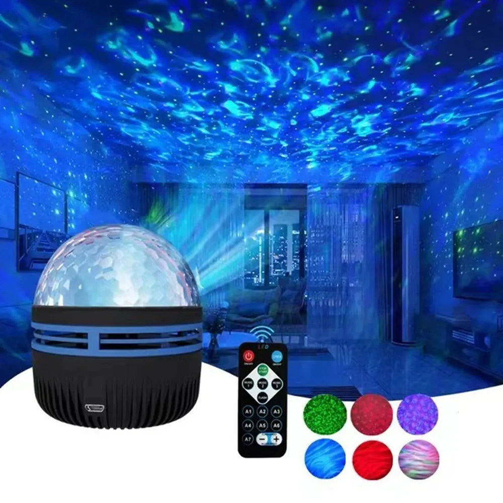 Proyector LED Cielo Estrellado con Aurora Boreal y Control Remoto