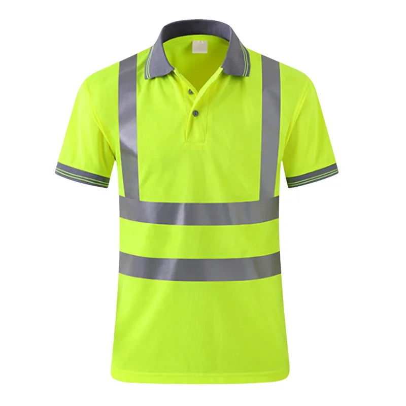Custom LOGO T-Shirt Safety Vest for Men Work Vest Fluorescent Yellow Workwear Vest Construction Workwear T-Shirt