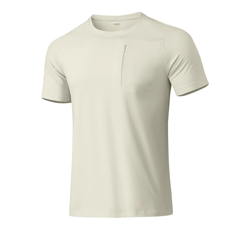 EUMERGX Hiking Short Sleeve T-Shirt For Men Outdoor Quick Dry Functional Cool T-Shirt Camping Climbing Trekking Short Sleeve Tee