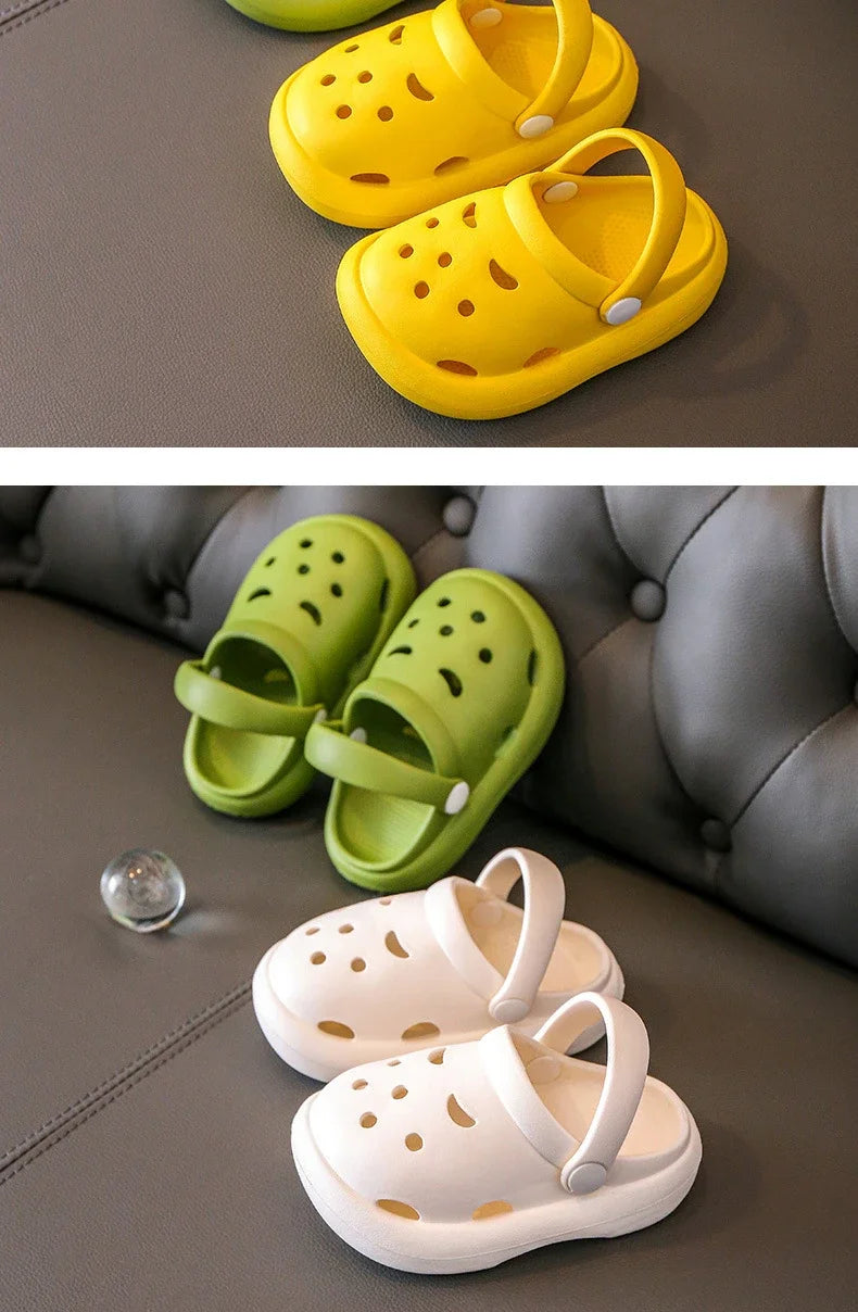 Boys Girls Summer Kids Clogs Children's Hole Shoes Infant Indoor Slippers Non-Slip Beach Sandals Toddler Baby Home Shoes