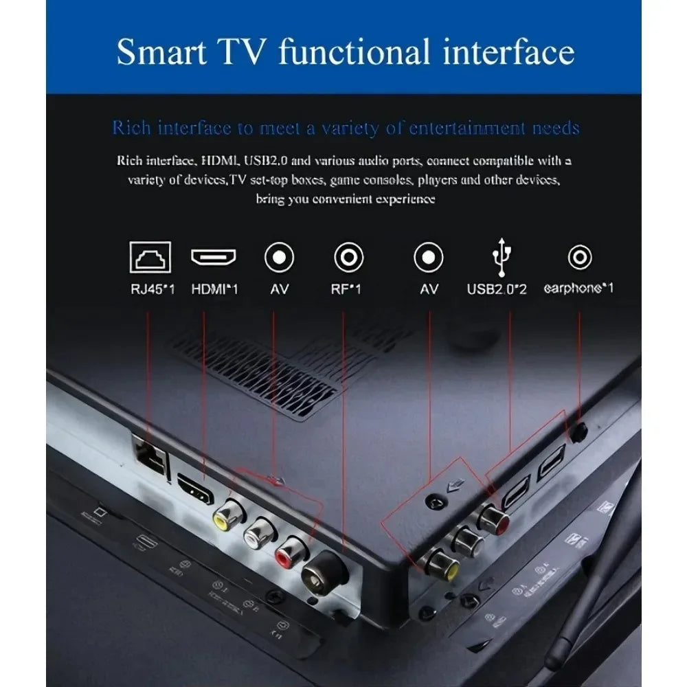 Android Smart TV 22 Inch HD LED Digital Television WiFi Built-in YouTube Netflix for Bedroom Kitchen Hotel Use