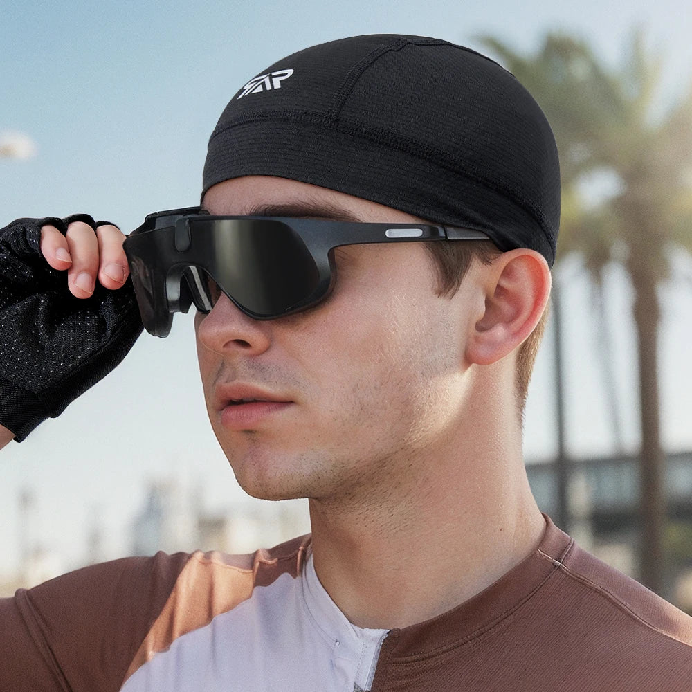 1/2Pcs Quick Dry Cycling Cap Summer Sun Protection Sweat Absorbing Road Bike Helmet Liner Hat Set Breathable Outdoor Riding Gear