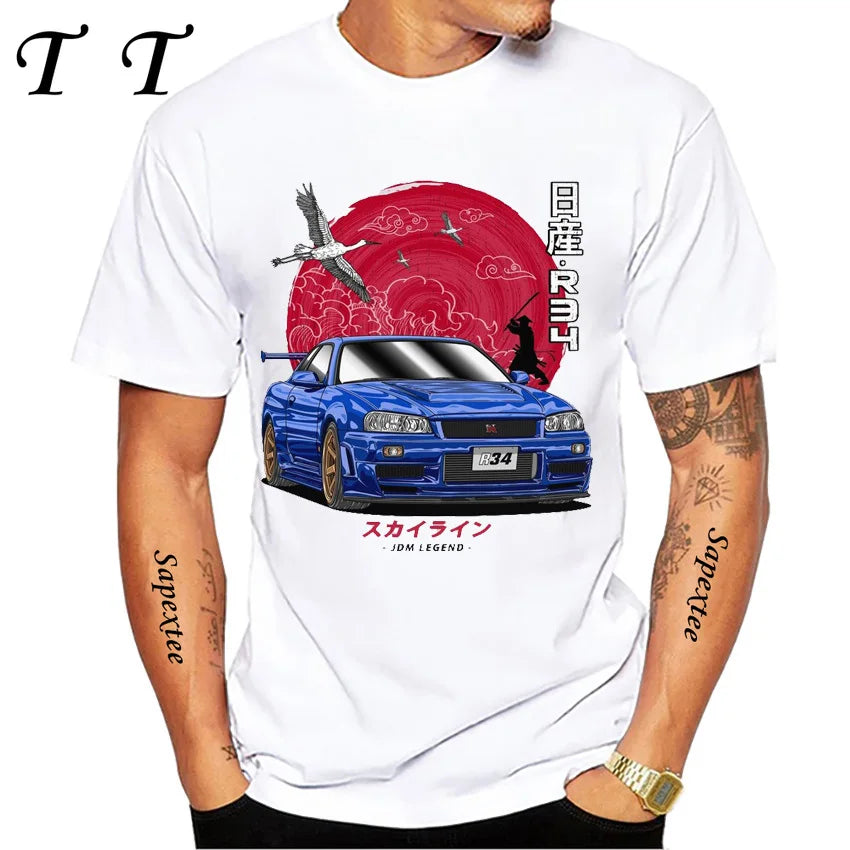 JDM Subie Impreza WRX Bugeye 2000 T-Shirt New Summer Men's Short Sleeve Funny Car Design Sport White Casual Boy Tee shirt Tops