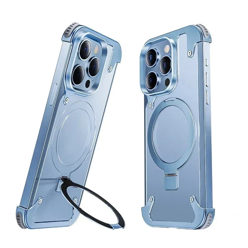 Eary for iPhone 13 Pro Phone Case with Magsafe Ring Kickstand Frameless Minimalist Bumper Shockproof Protector Phone Cover Shell