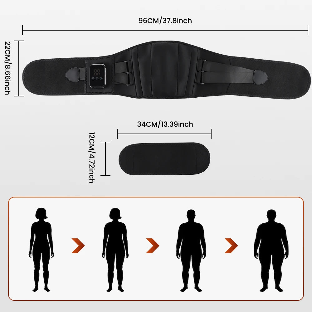 New Upgrade Electric Heating Waist Massager Support Belt Vibration Hot Compress Brace Belt Back Relax 3 Gears Adjustment
