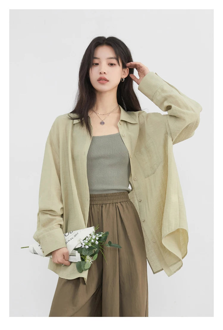 CHIC VEN Women Long Sleeve Shirts Solid Loose Casual New Style Design Back Hollow Out Shirt Female Blouse Spring Summer 2026