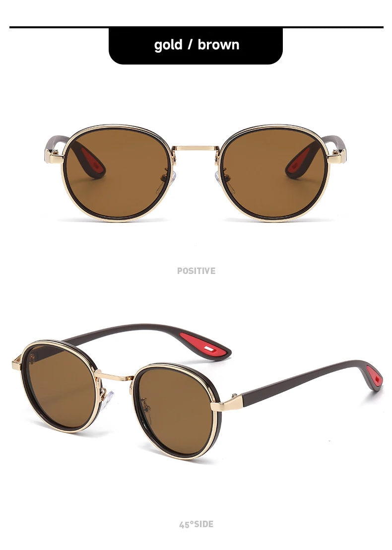 Round Retro Sunglasses Men UV400 Sunnies Women Brand Designer Sun Glasses Alloy Punk Outdoor Eyewear