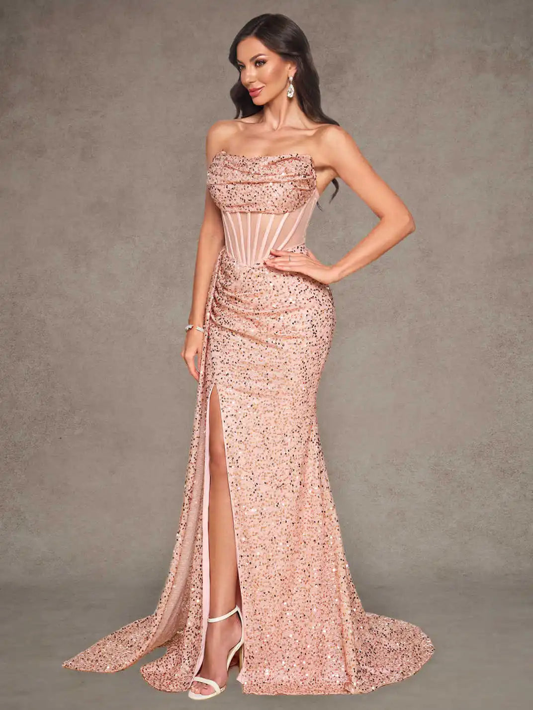 2026 Elegant Bridesmaid Dress Prom Evening Gown for Women Party Dresses Stylish Bridal Attire in Multiple Sizes