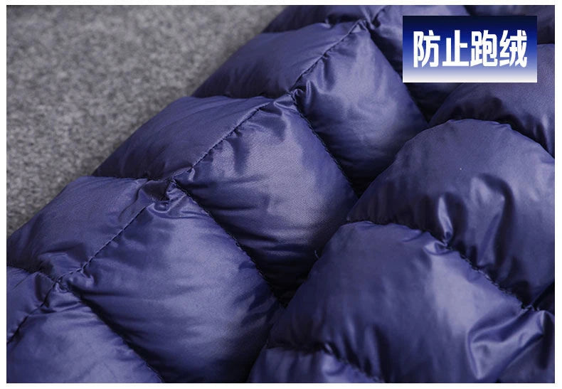 Fashion Brand Ultra Light Duck Down Jacket Mens Korean Streetwear Feather Coat Hooded Down Jacket Warm Men Clothes Spring Autumn