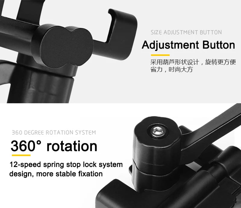 Motorcycle Mobile Phone Holder for iPhone Xiaomi Universal Rearview Mirror Handlebar Holder Bicycle Cycling Aluminum Alloy Stand