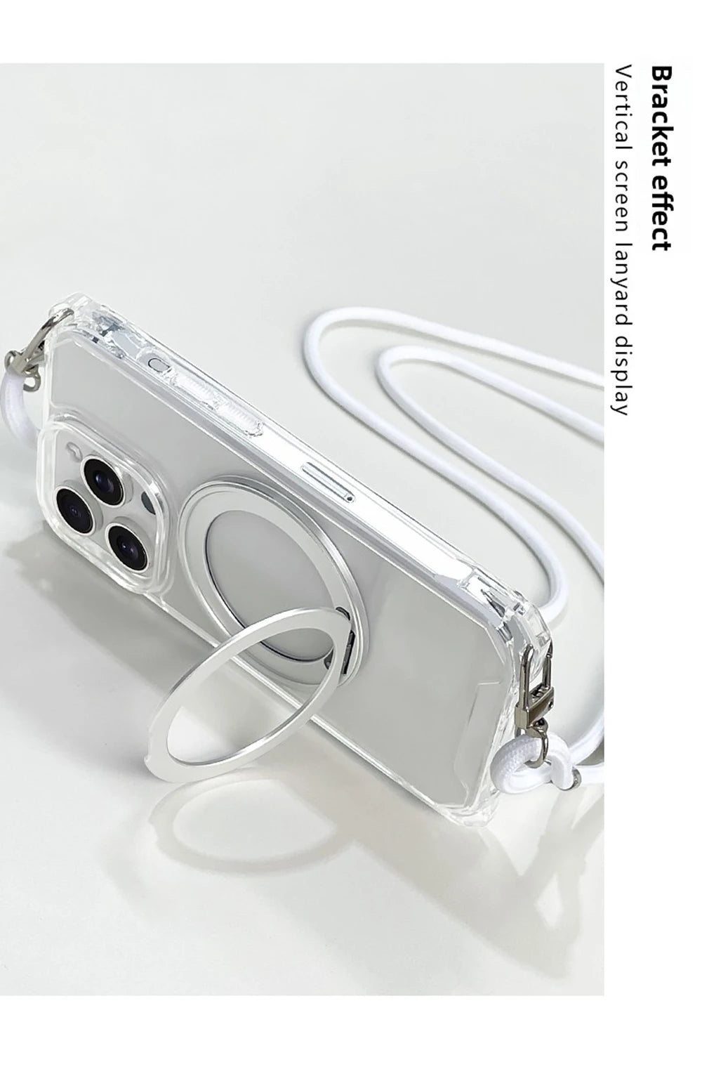 Crossbody Lanyard Strap Holder Phone Case For iphone 17 Air 16 15 14 Plus 13 12 11 Pro Max 16E For Magsafe Magnetic Stand Cover