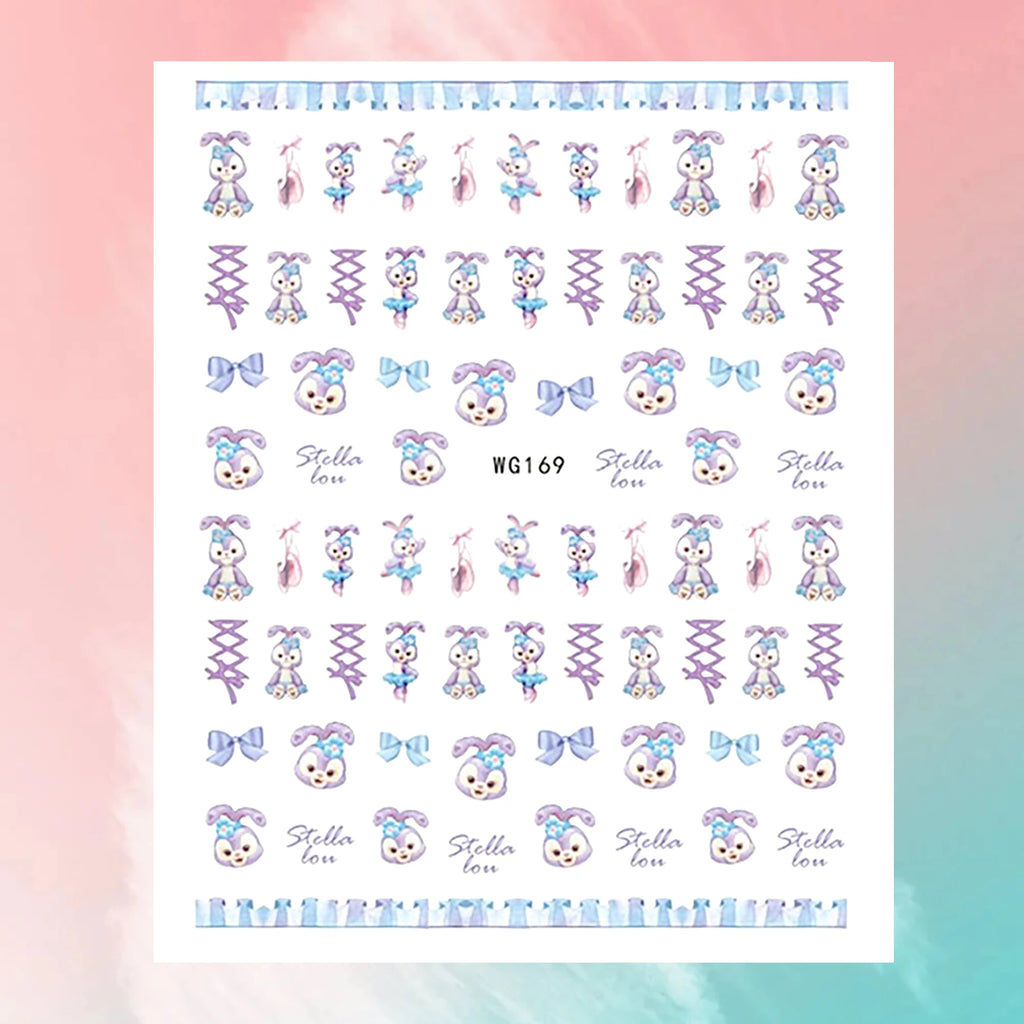 Disney Cartoon Adhesive Nail Stickers Nail Decorative Decals Nail Sliders Stitch Mickey 3D Stickers Press on Nails