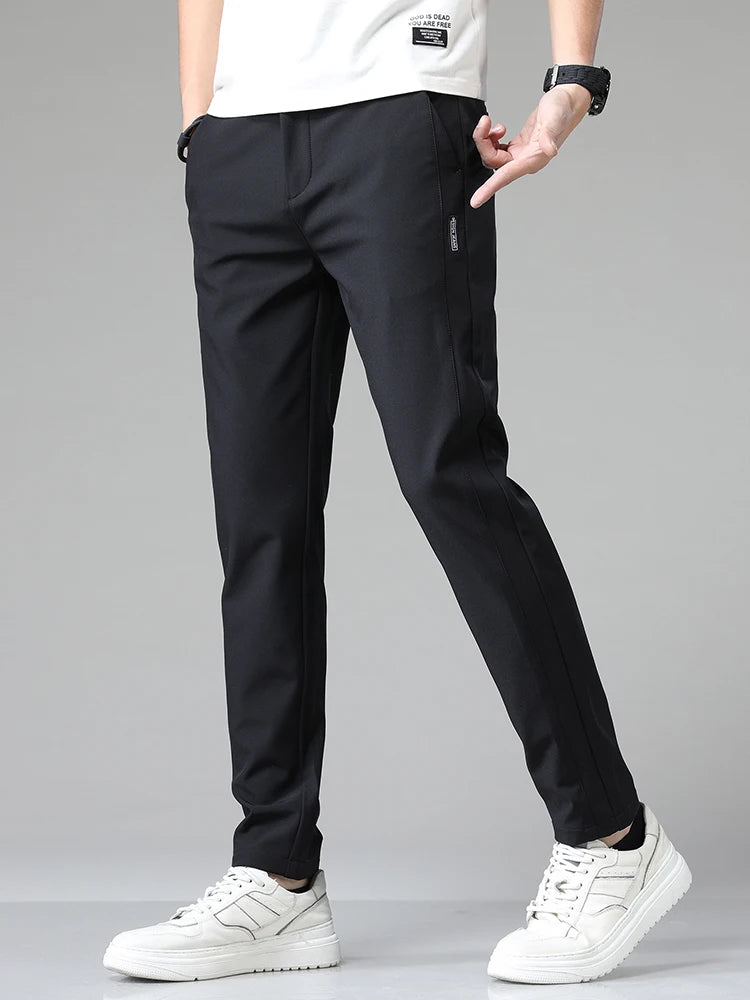 New Spring Summer Ultra-thin Men's Stretch Slim Straight Casual Pants High Quality Fashion Breathable Golf Sports Trousers