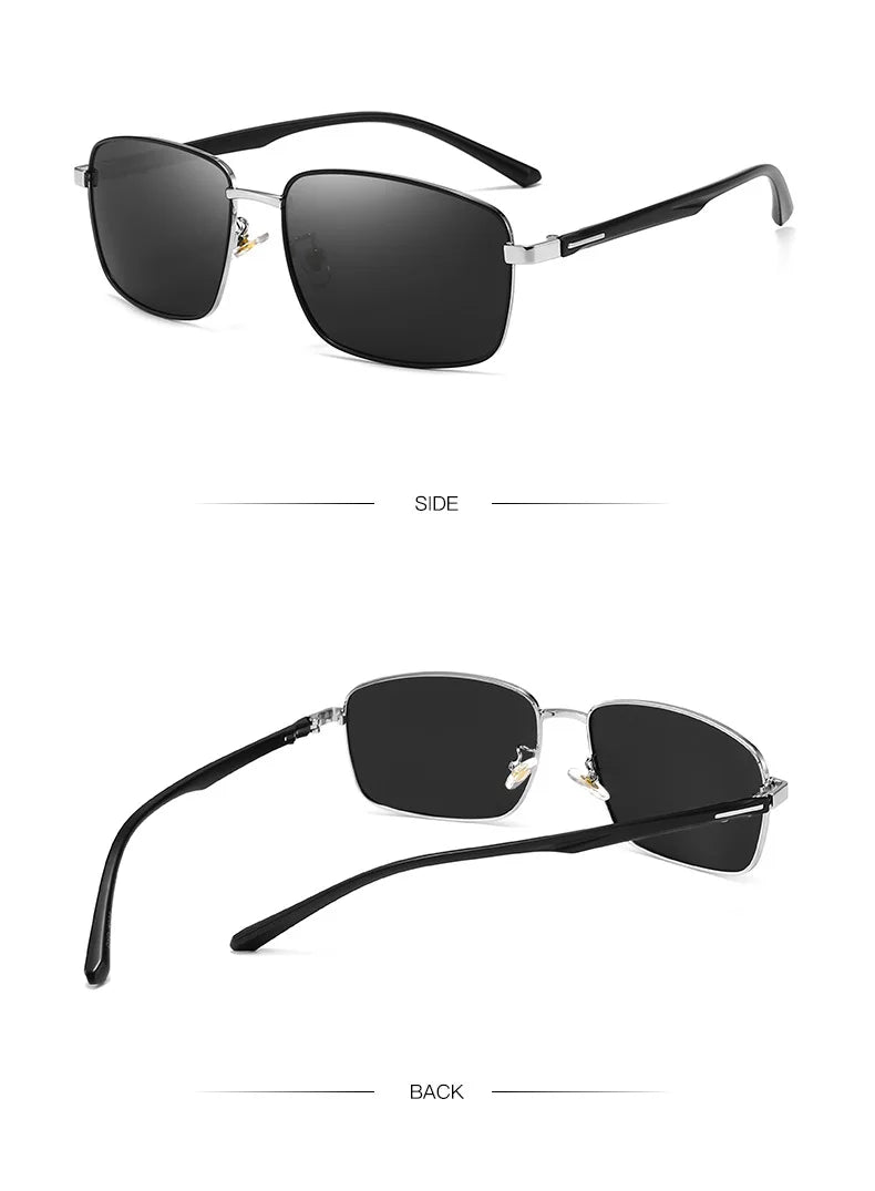 Business Metal Square Frame Polarized Sunglasses Luxury Oversized UV Protection Sun Protection Sunglasses 5027