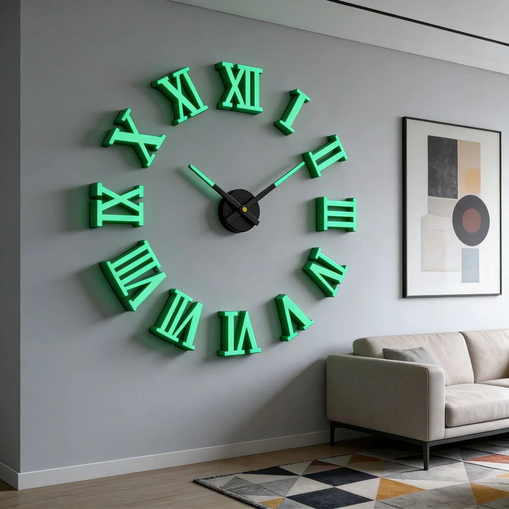 New Modern Design Large Wall Clock 3D DIY Quartz Clocks Fashion Watches Acrylic Mirror Stickers Living Room Home Decor Horloge