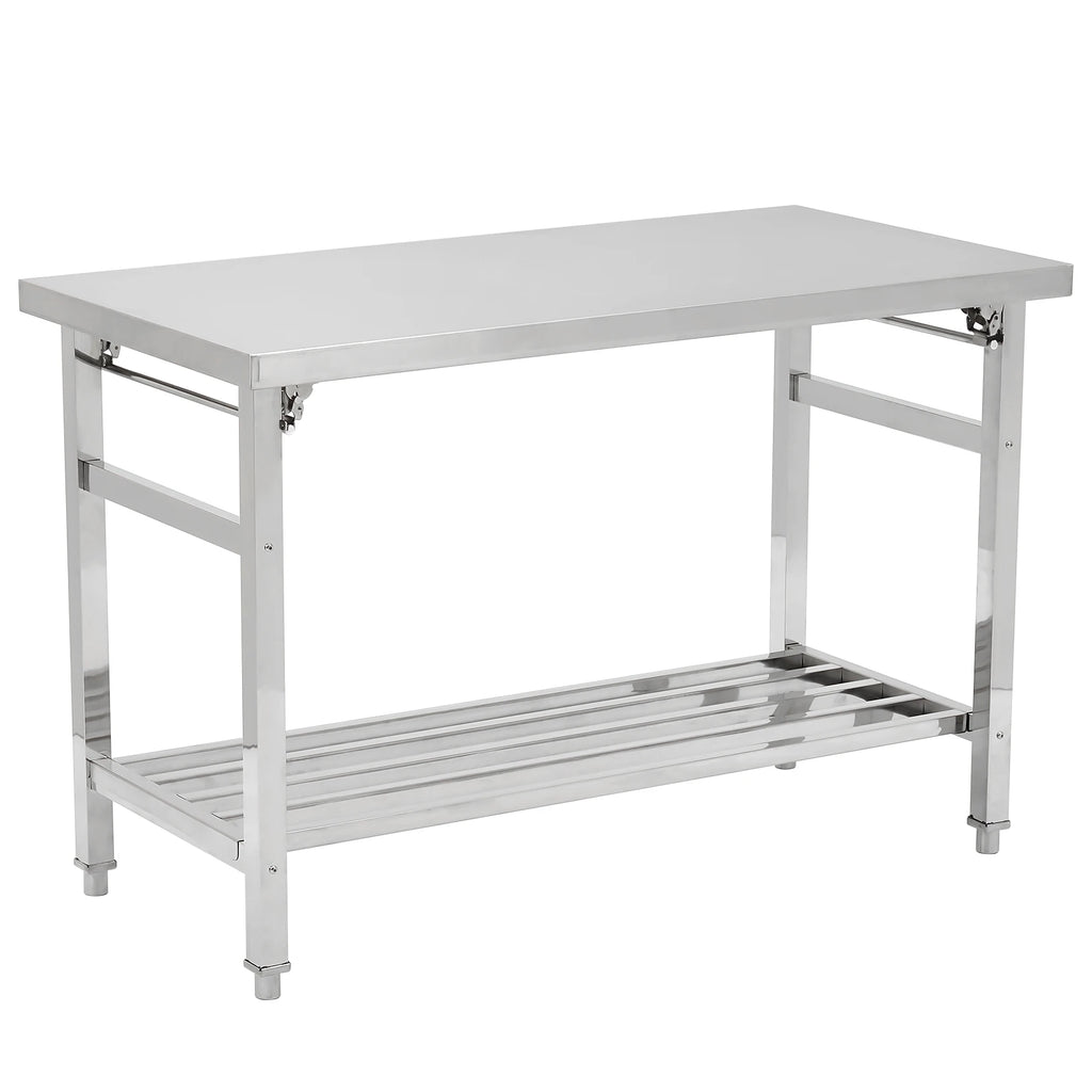 Stainless Steel Prep Table, Commercial Heavy Duty Stainless Steel Folding Work Table, Stainless Steel , Outdoor Cooking Table