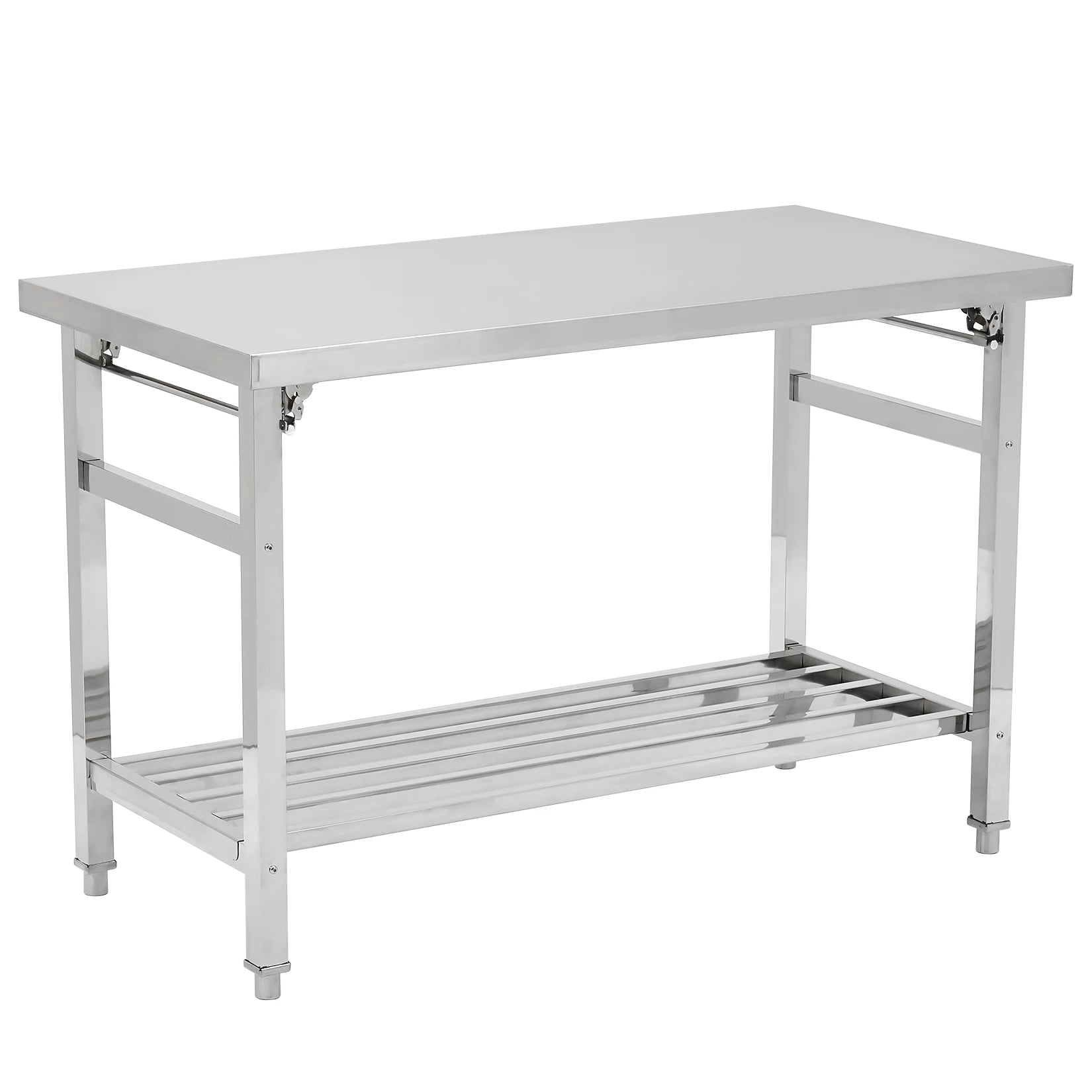 Stainless Steel Prep Table, Commercial Heavy Duty Stainless Steel Folding Work Table, Stainless Steel , Outdoor Cooking Table