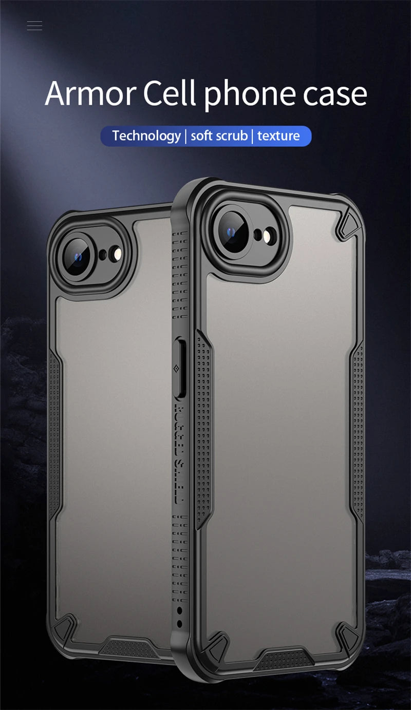 Translucent Matte Armor Case For iPhone 17e Skin-Friendly Matte Full Back Case For iPhone 17e Cover For iPhone 17e/16e Case