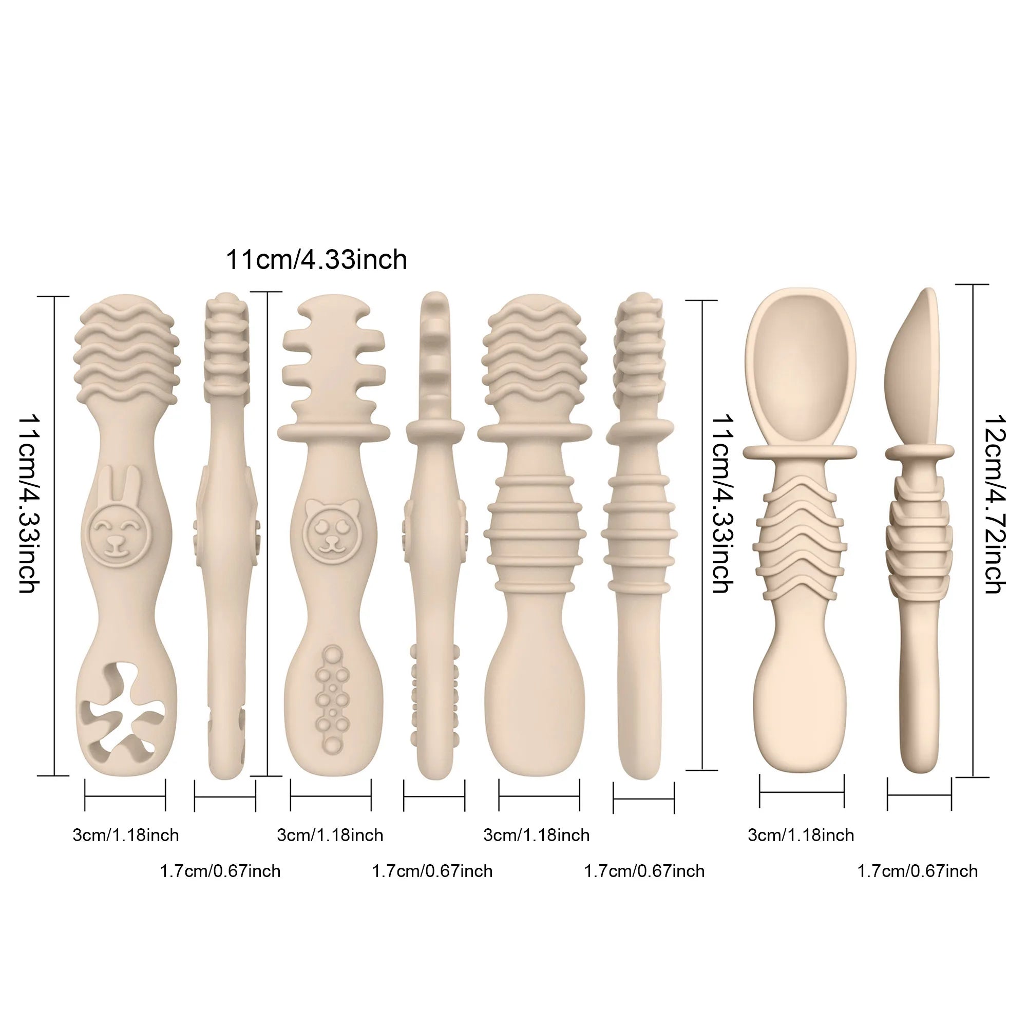 Baby Silicone Training Spoons Set of 4 – Easy-Grip Soft Feeding Spoons for 6+ Months