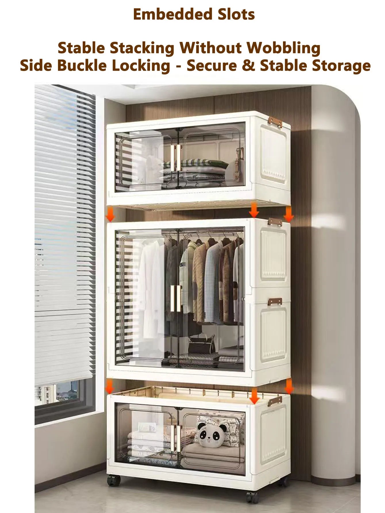 Multi-Functional Folding Storage Cabinet with Doors White/Black/Gray for Home Office Kitchen Bathroom Organizer