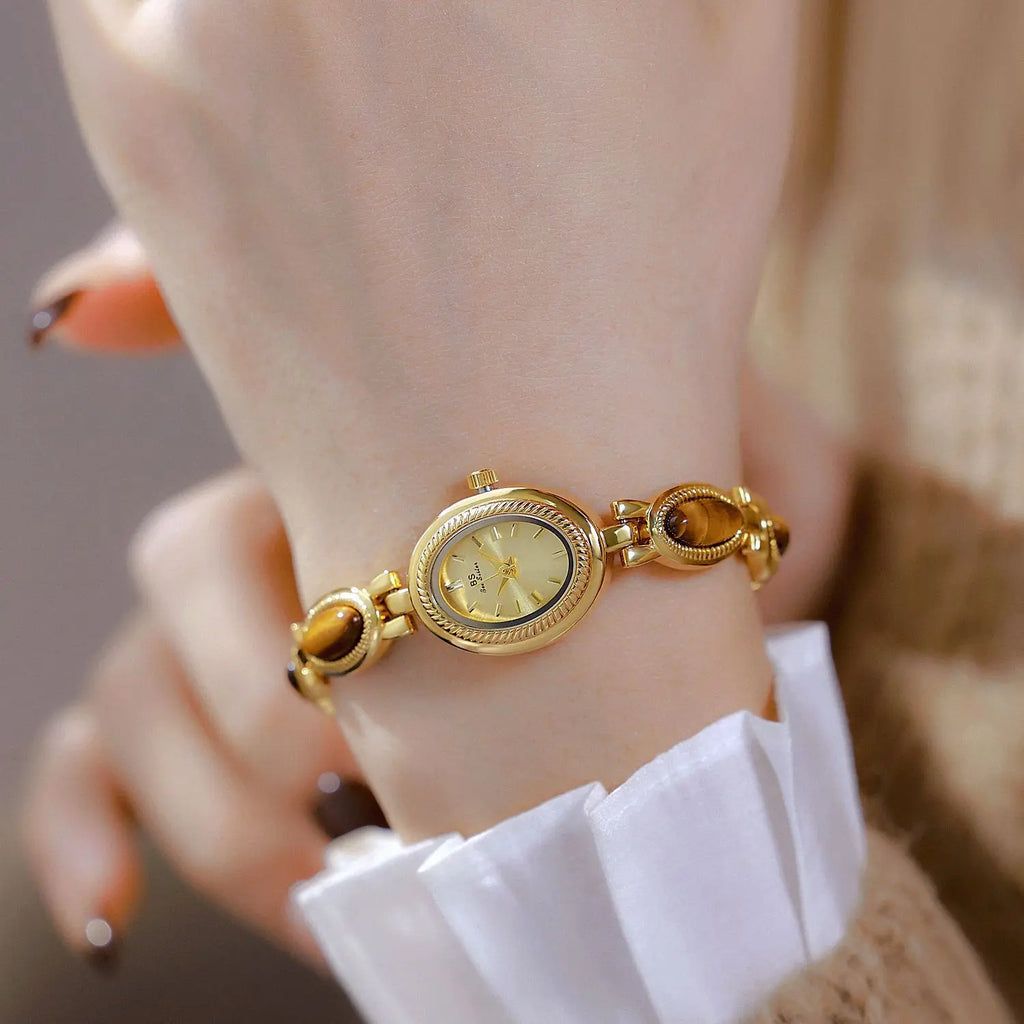 Women Bracelet Watches For Ladies Wrist Watches 2025 Top Brand Luxury relogio feminino Gold Oval Rhinestone dropshipping Fashion