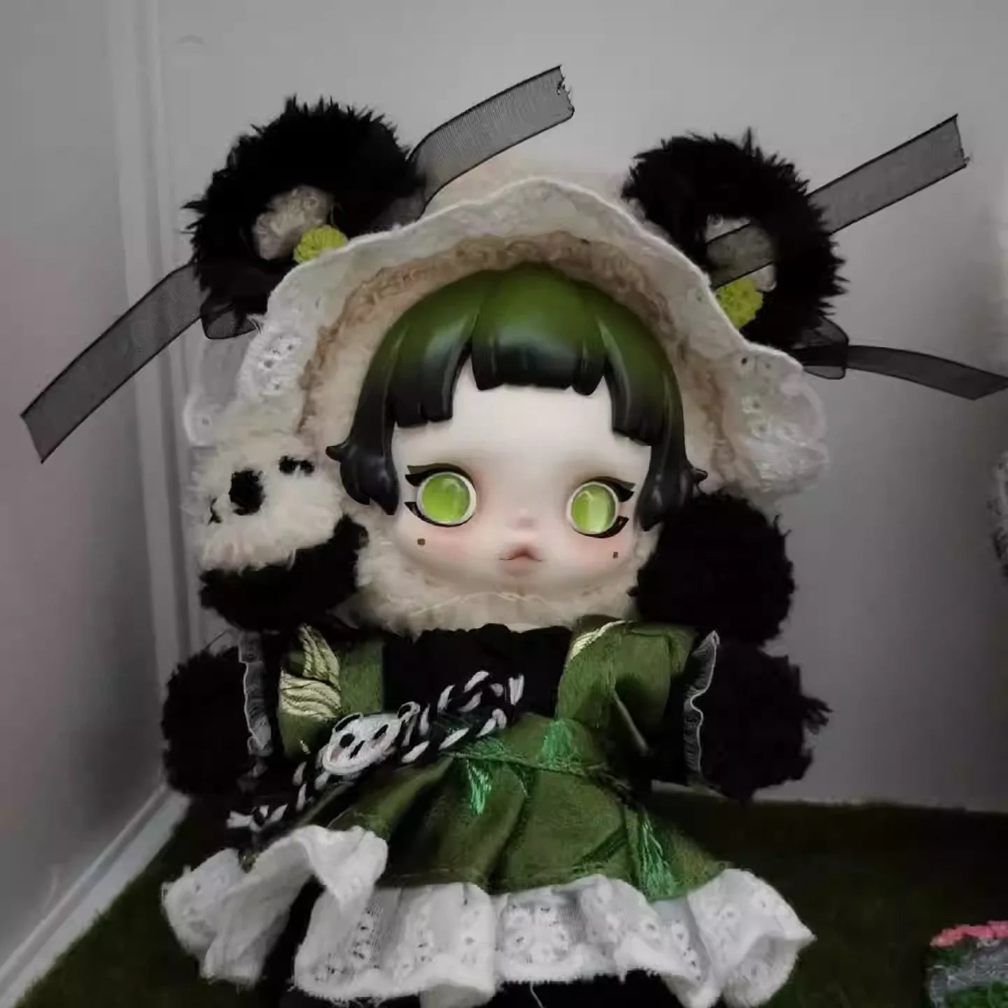 Skullpanda Chinese Style Panda Bear Doll Reusable Clothes Skins Traditional Artistic Design Collectible Plush Toys Hobbies