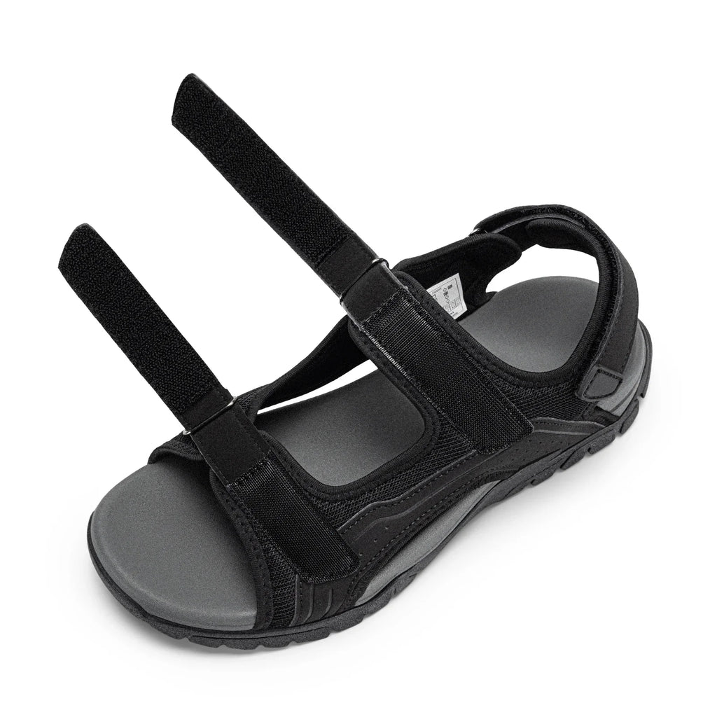 FitVille Mens Sandal Wide Toe Box Walking Athletic Sandals For Men With Arch Support Cushion Slip-Resistant Beach Sandals
