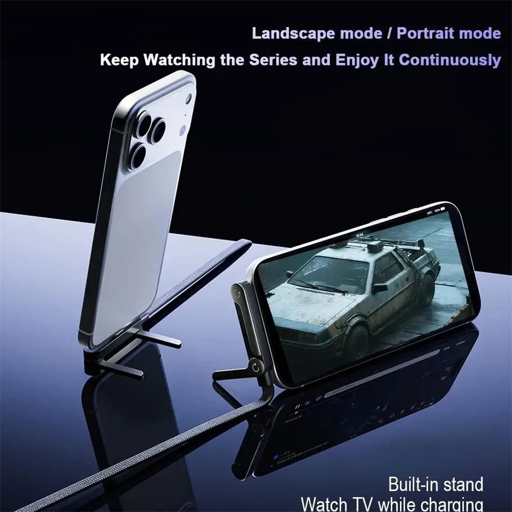240W Fast Charging Foldable Phone Holder Data Cable Fast Charging Cable Phone Tablet Foldable Holder 2-in-1