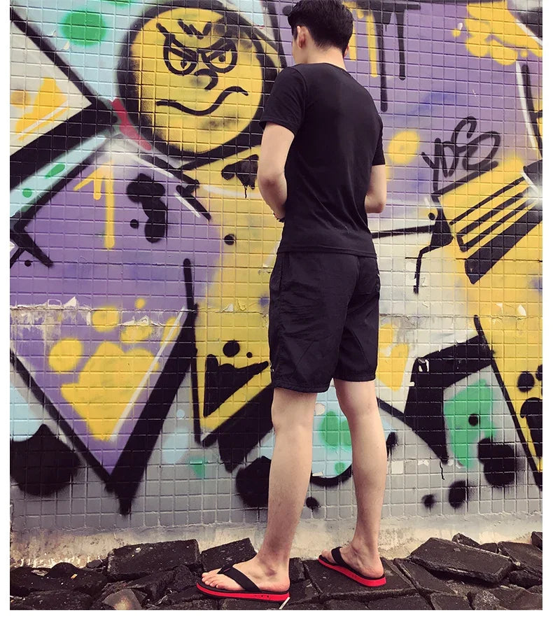 High quality Big Size Hot Sale Flip Flops Men Summer Beach Slippers Men Fashion Brand Breathable Casual Men Slippers Black Blue