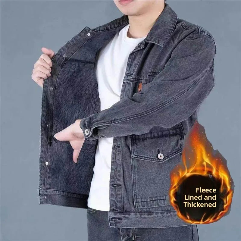 Retro American Denim Jaet Loose Fit with Multiple kets for Men Casual Wear Resistant And Dirtproof for Spring And Autumn
