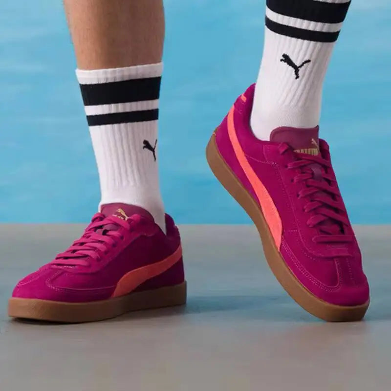 new 2026 PUMA Unisex Suede Retro Low Top Board Sneakers 400717-23/24 Color Block Gold Foil Logo Shoes