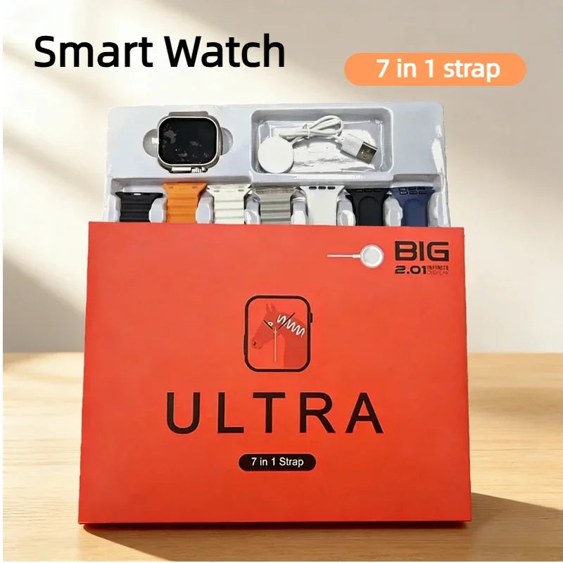 7 in 1 strap watch DT900 Support Music Wireless charging Bluetooth Calling Health& Fitness Tra Sports smart watch men and women